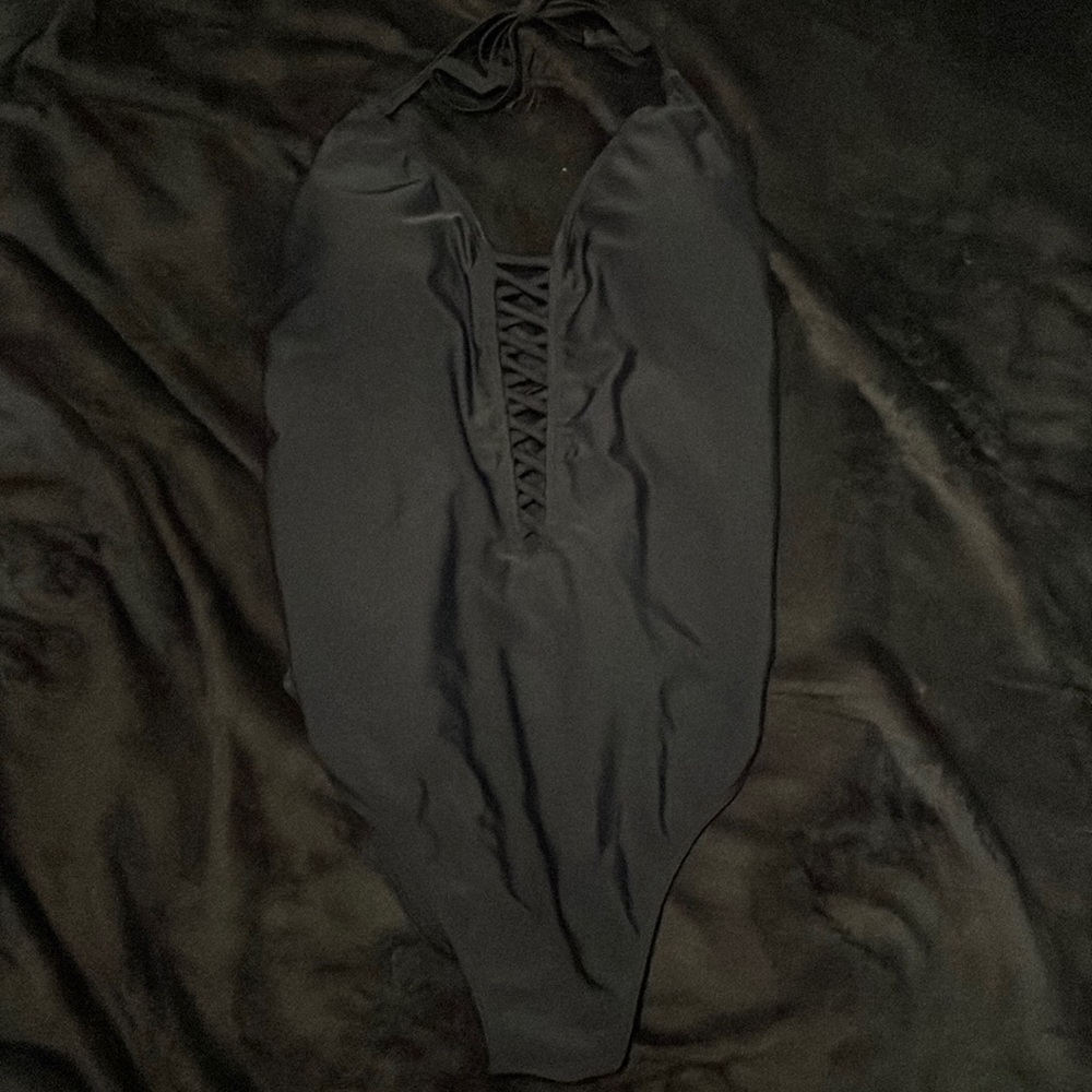 Black one piece bathing suit